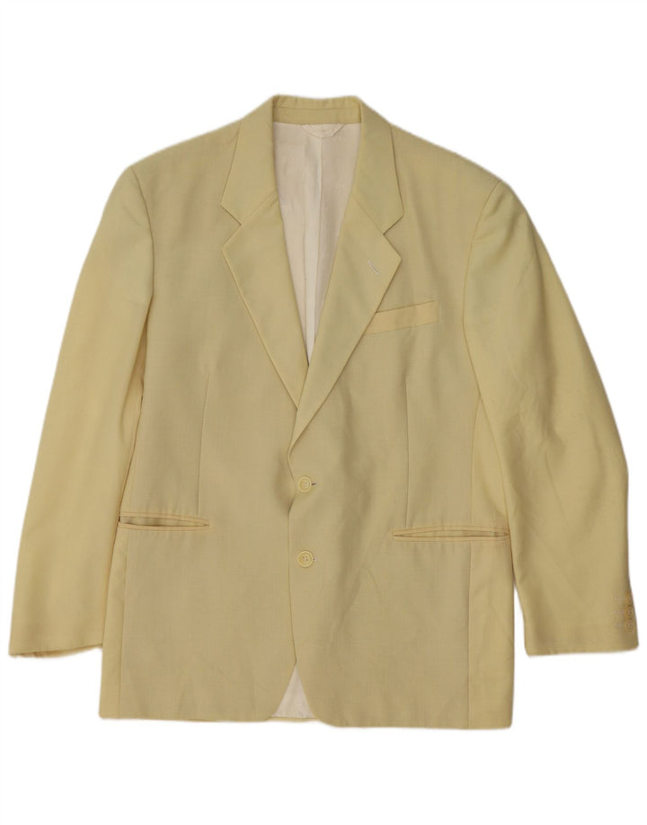 Renato Balestra Mens 2 Button Blazer Jacket IT 50 Large Yellow Wool