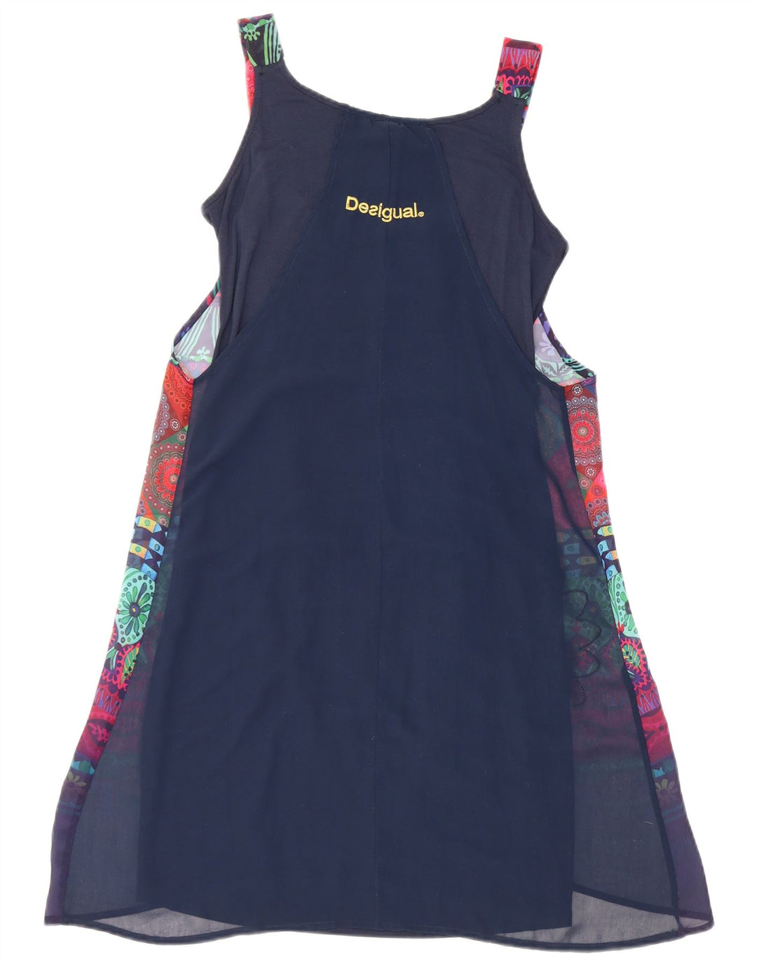 Desigual Womens Abstract Pattern Sleeveless Basic Dress EU 34 XS Navy Blue