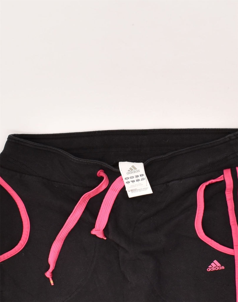 ADIDAS Womens Bermuda Sport Shorts UK 8 Small Black Cotton | Vintage Adidas | Thrift | Second-Hand Adidas | Used Clothing | Messina Hembry 