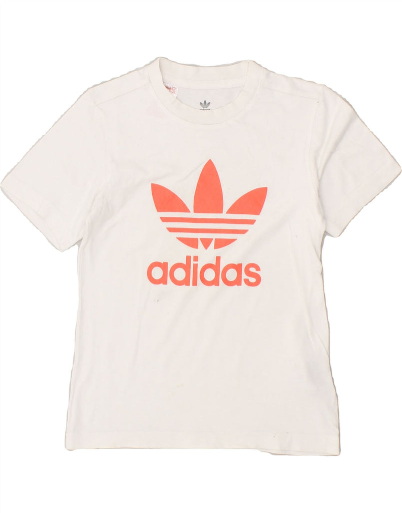 ADIDAS Girls Graphic T-Shirt Top 4-5 Years White Cotton | Vintage Adidas | Thrift | Second-Hand Adidas | Used Clothing | Messina Hembry 