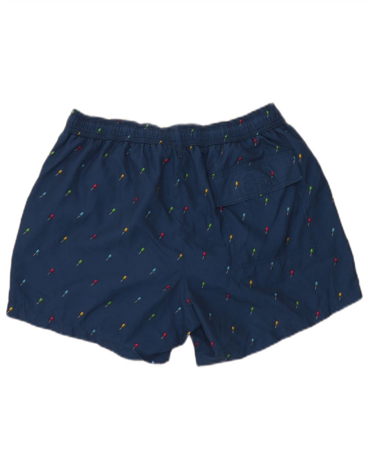 Paul Smith Mens Abstract Pattern Swimming Shorts Large Navy Blue Polyester