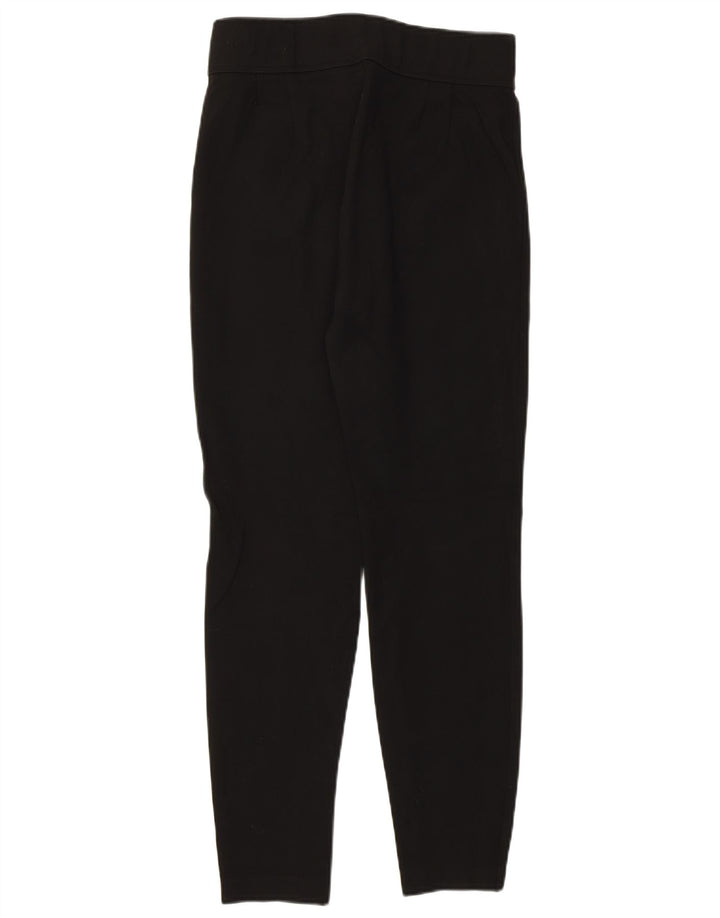 Zara Womens Skinny High Waist Cropped Trousers Medium W28 L27 Black Viscose