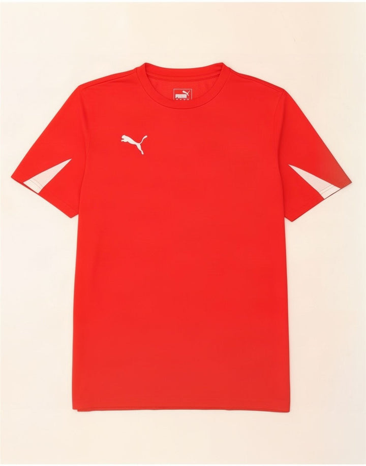 Puma Mens T-Shirt Top Large Red Colourblock Polyester