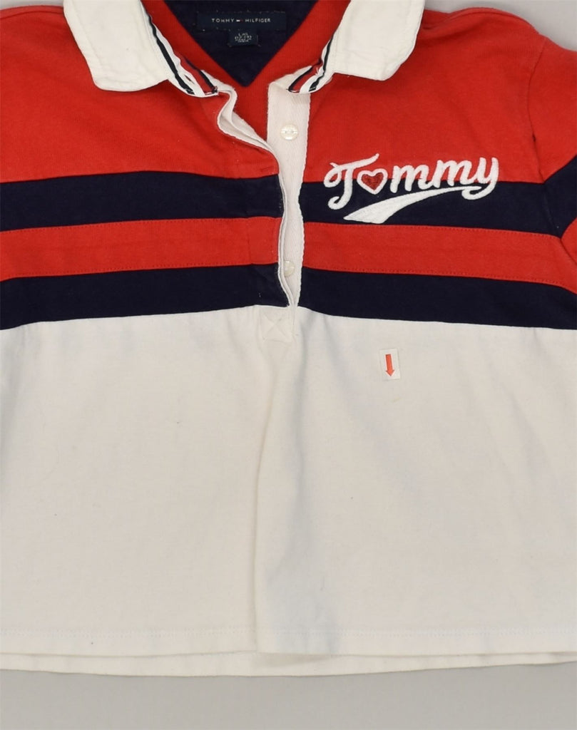 TOMMY HILFIGER Girls Long Sleeve Rugby Polo Shirt 12-13 Years Large Red | Vintage Tommy Hilfiger | Thrift | Second-Hand Tommy Hilfiger | Used Clothing | Messina Hembry 