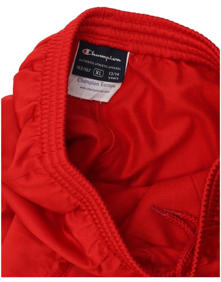 CHAMPION Boys Tracksuit Trousers 13-14 Years XL  Red Polyester