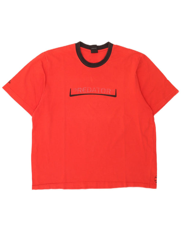 Adidas Mens Graphic T-Shirt Top 2XL Red Cotton