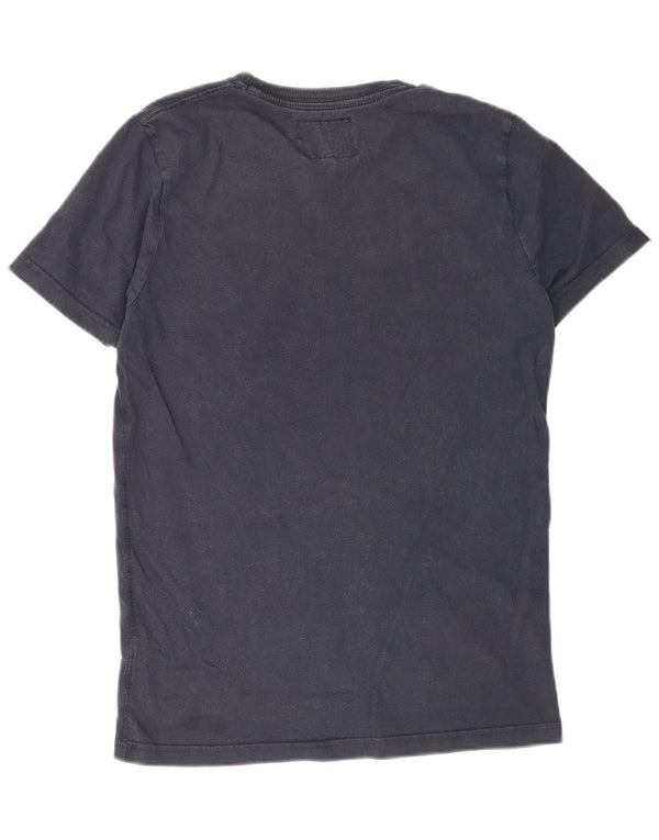 Superdry Mens Graphic T-Shirt Top Large Navy Blue Cotton