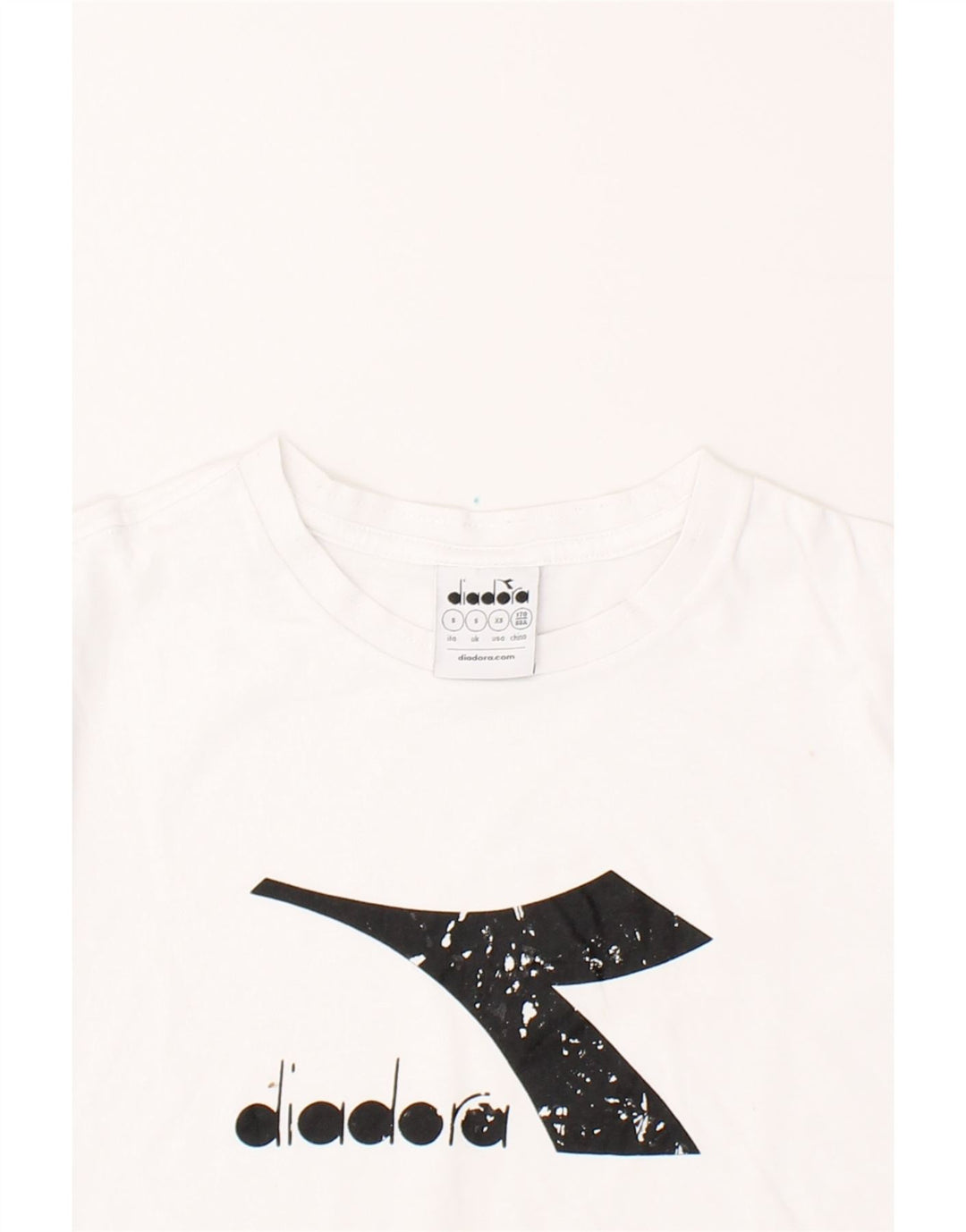 DIADORA Mens Graphic T-Shirt Top Small White Cotton Vintage Diadora and Second-Hand Diadora from Messina Hembry 