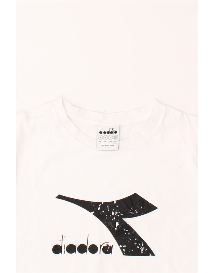 DIADORA Mens Graphic T-Shirt Top Small White Cotton Vintage Diadora and Second-Hand Diadora from Messina Hembry 