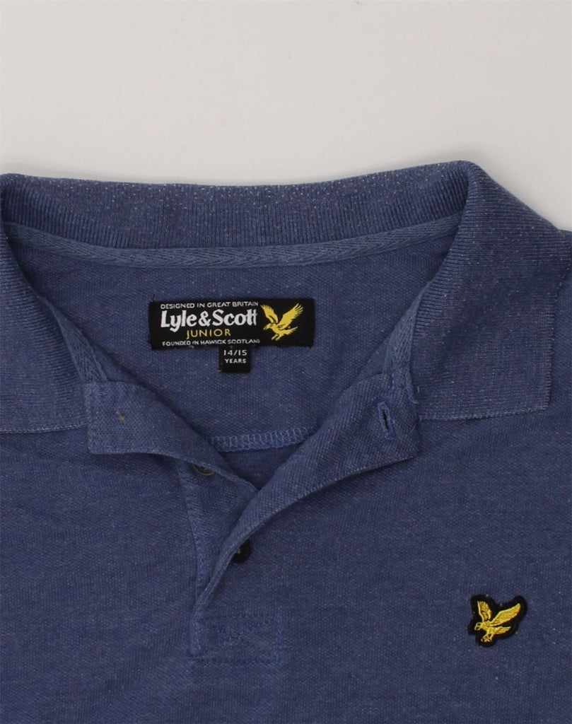 LYLE & SCOTT Boys Polo Shirt 14-15 Years Navy Blue Cotton | Vintage Lyle & Scott | Thrift | Second-Hand Lyle & Scott | Used Clothing | Messina Hembry 