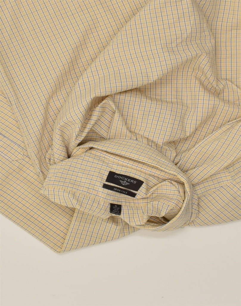 DOCKERS Mens Shirt Size 17 17 1/2 XL Beige Check Cotton | Vintage Dockers | Thrift | Second-Hand Dockers | Used Clothing | Messina Hembry 