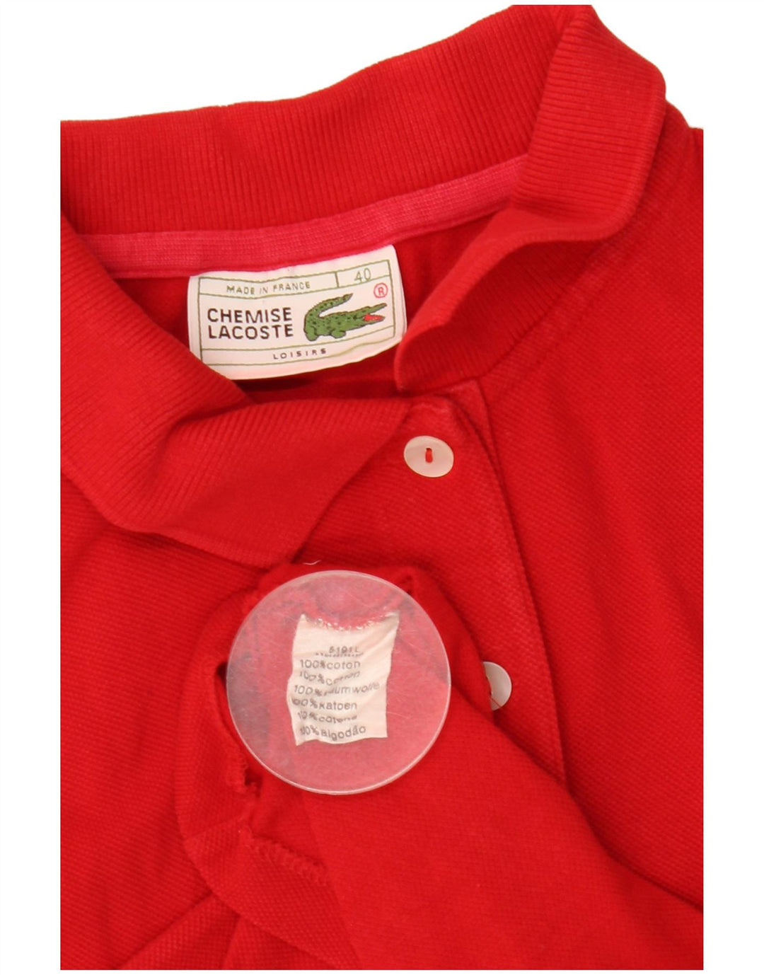Lacoste Womens Sleeveless Polo Shirt Size 40 Medium Red Cotton