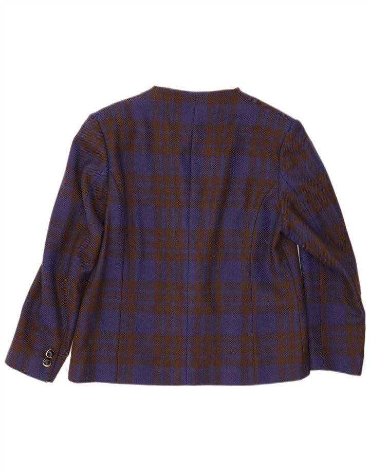 La Cordee Womens Loose Fit 2 Button Blazer Jacket UK 14 Medium Blue Check