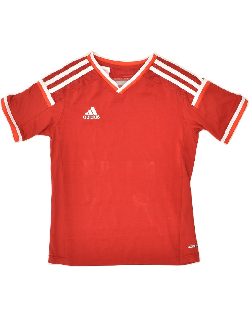 ADIDAS Boys T-Shirt Top 11-12 Years Medium Red Polyester | Vintage Adidas | Thrift | Second-Hand Adidas | Used Clothing | Messina Hembry 