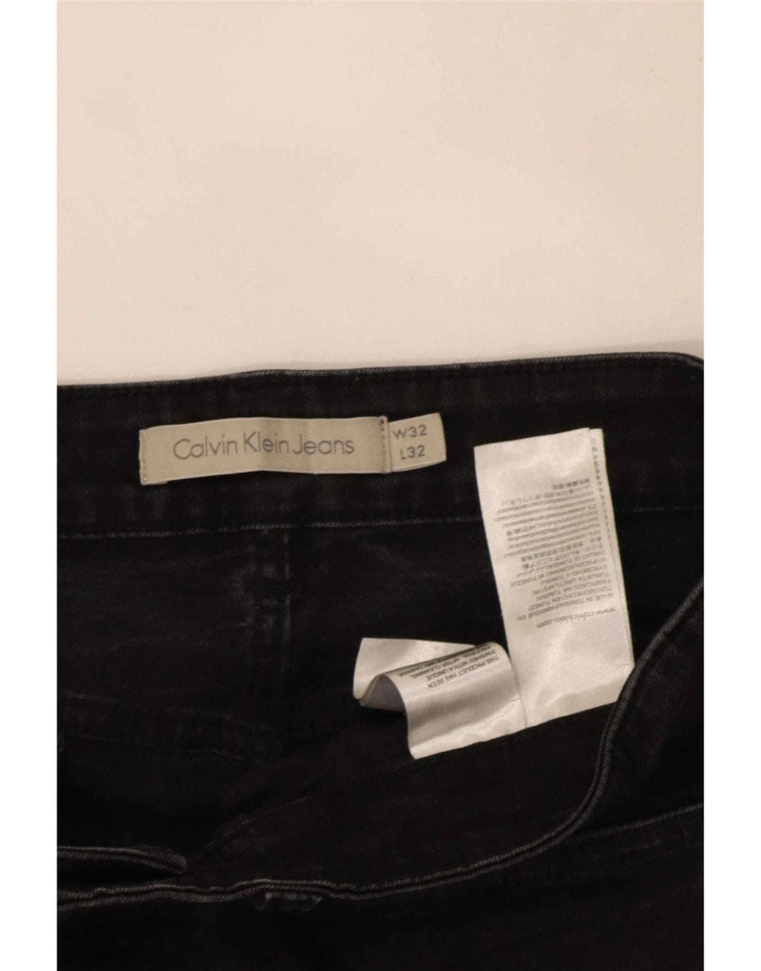 Calvin Klein Mens Slim Jeans W32 L32 Black Cotton