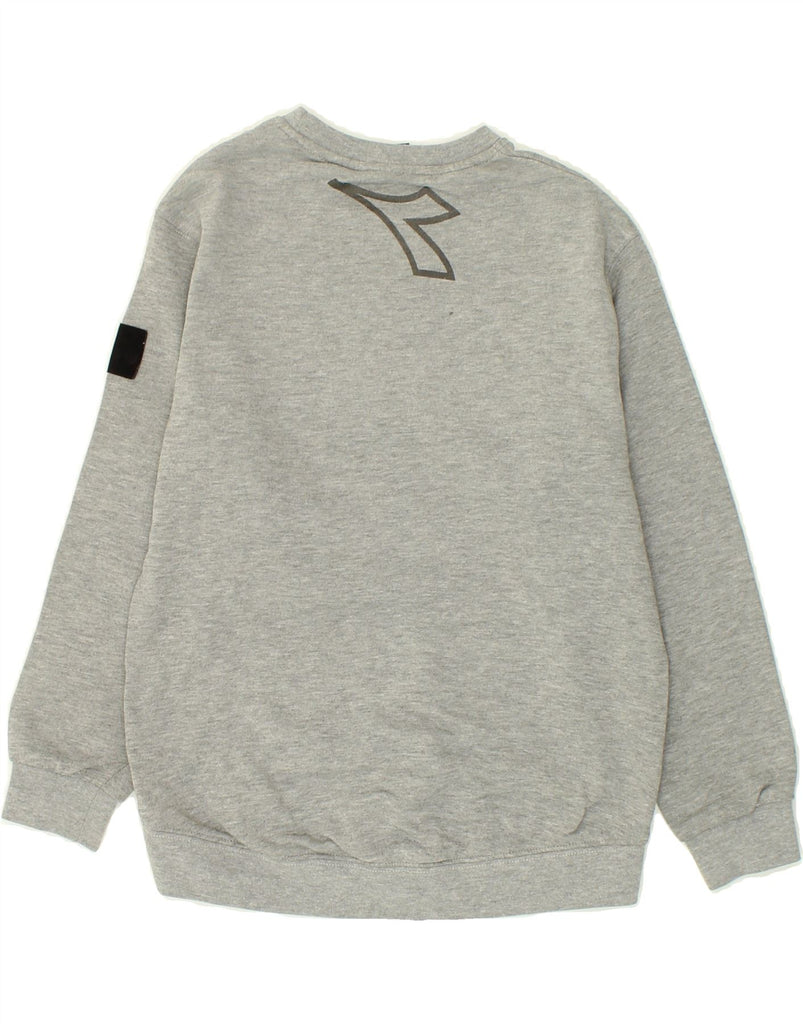 DIADORA Boys Graphic Sweatshirt Jumper 8-9 Years Grey | Vintage Diadora | Thrift | Second-Hand Diadora | Used Clothing | Messina Hembry 