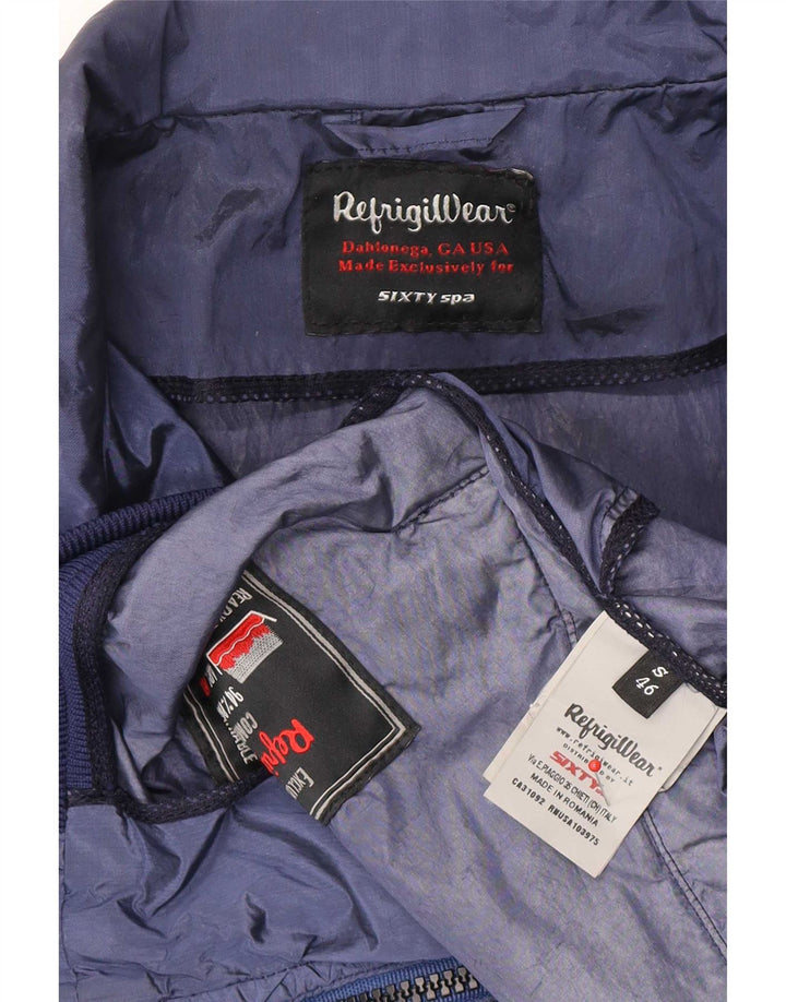 Refrigiwear Mens Bomber Jacket IT 46 Small Blue Colourblock Polyamide