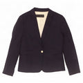 Zara Womens 1 Button Blazer Jacket UK 18 XL Navy Blue Viscose