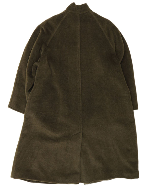 Max Mara Womens Overcoat UK 12 Medium Khaki Virgin Wool