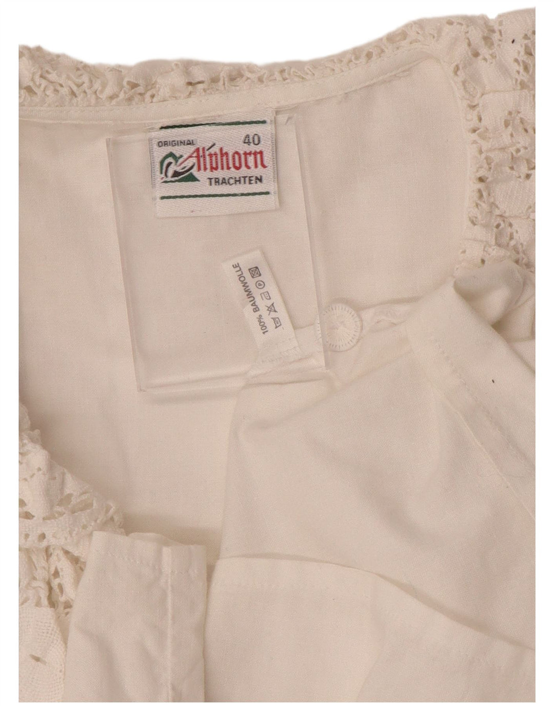 ALPHORN Womens Shirt Blouse IT 40 Medium White