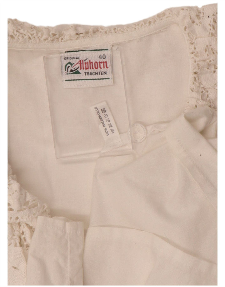 ALPHORN Womens Shirt Blouse IT 40 Medium White
