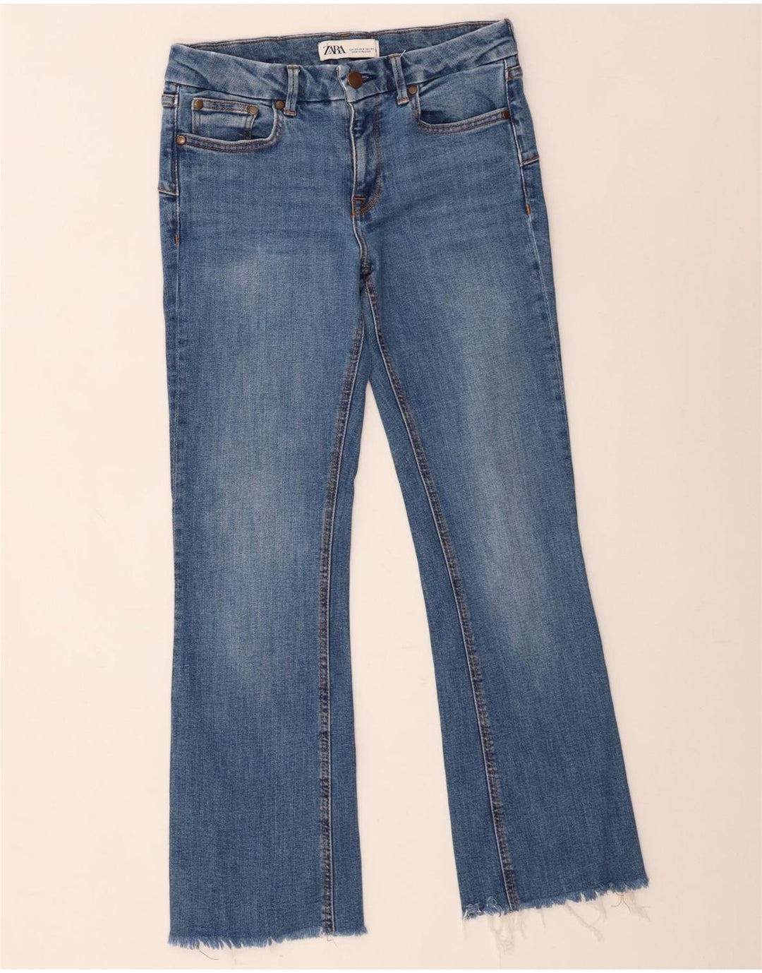 Zara Womens Flared Jeans EU 38 Small W28 L27 Blue