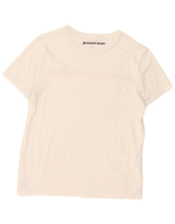 Tommy Hilfiger Mens T-Shirt Top Large White Cotton