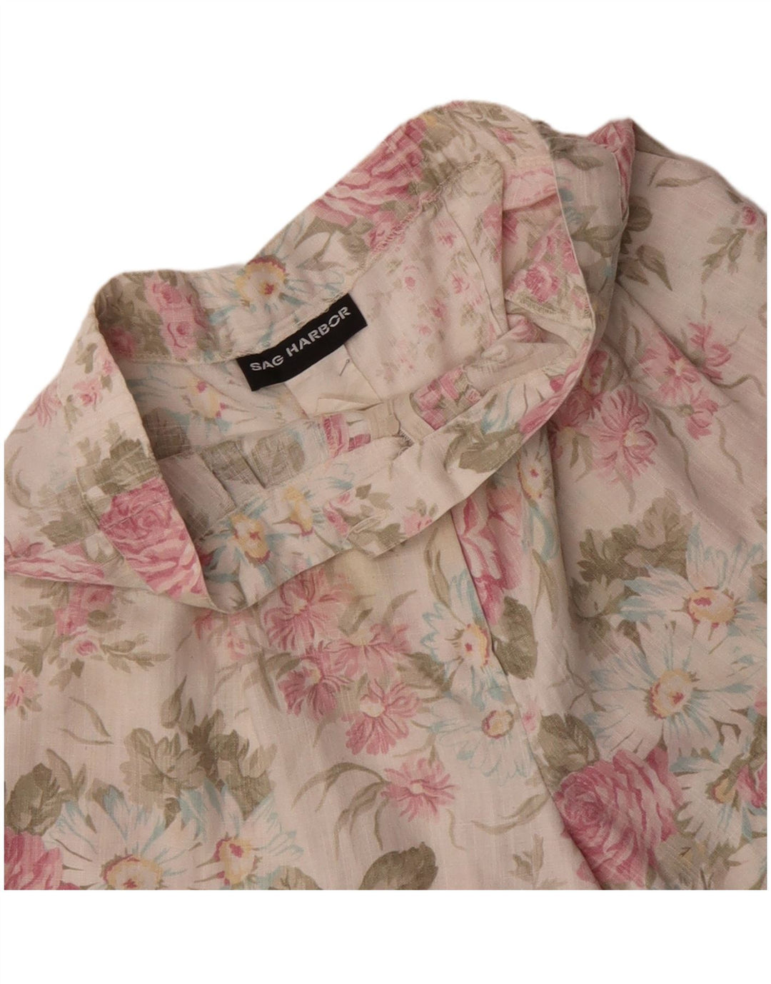 SAG HARBOR Womens High Waist Pegged Casual Shorts W32 Large White Floral