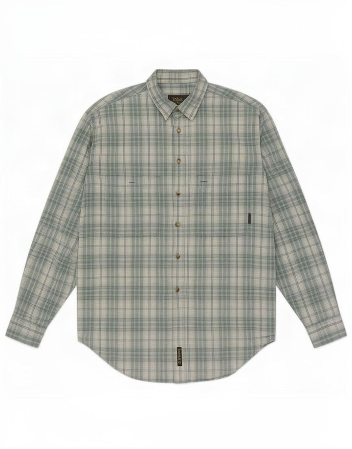 Timberland Mens Shirt Medium Blue Check Cotton