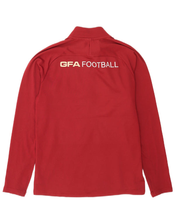 Nike Mens Zip Neck Graphic Top Long Sleeve Medium Red Colourblock Sports