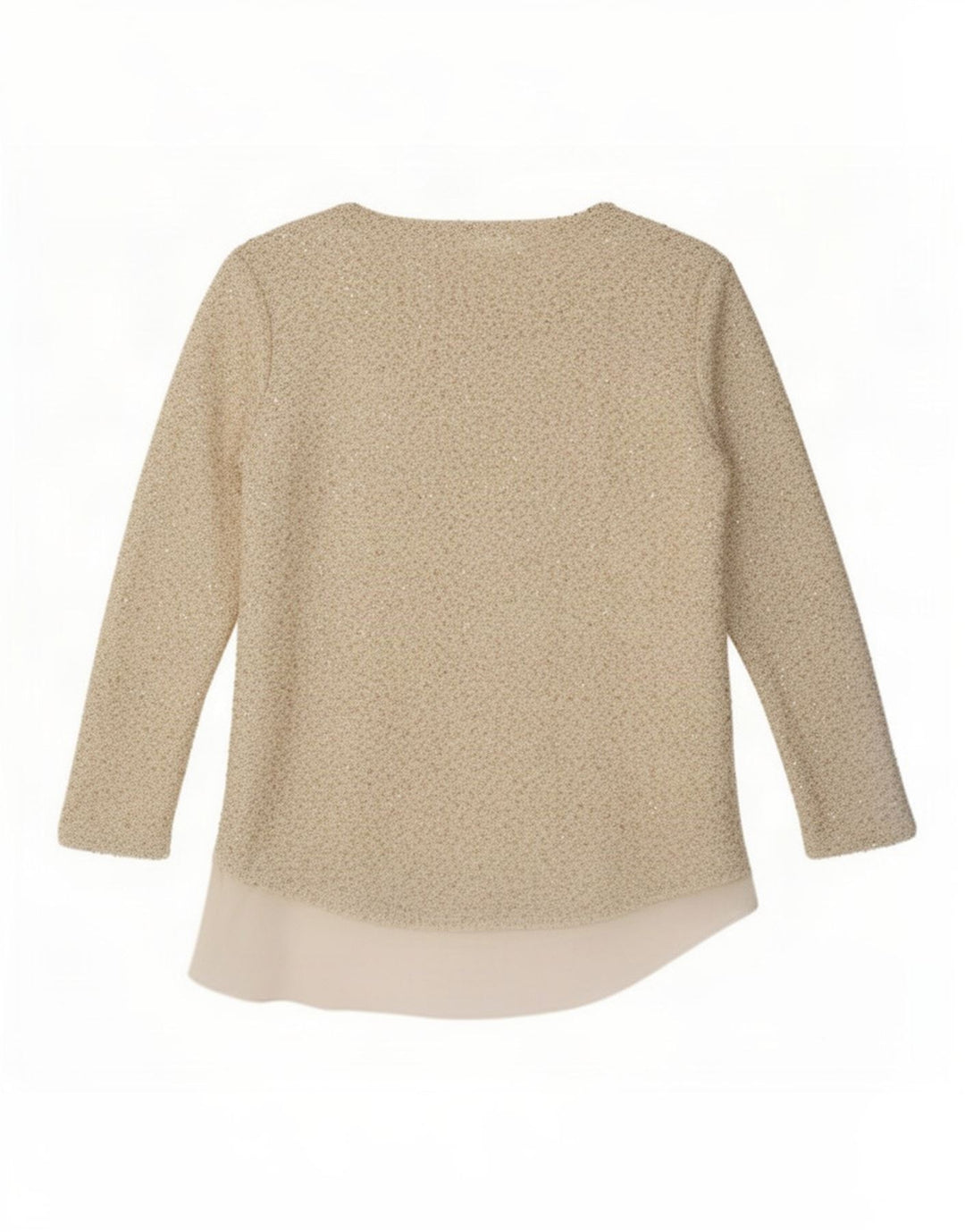 Zara Womens 3/4 Sleeve Tunic Top UK 16 Large Beige Polyester