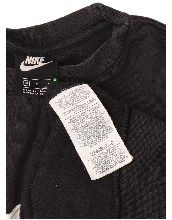 Nike Mens Graphic Sweatshirt Jumper Medium Black Cotton