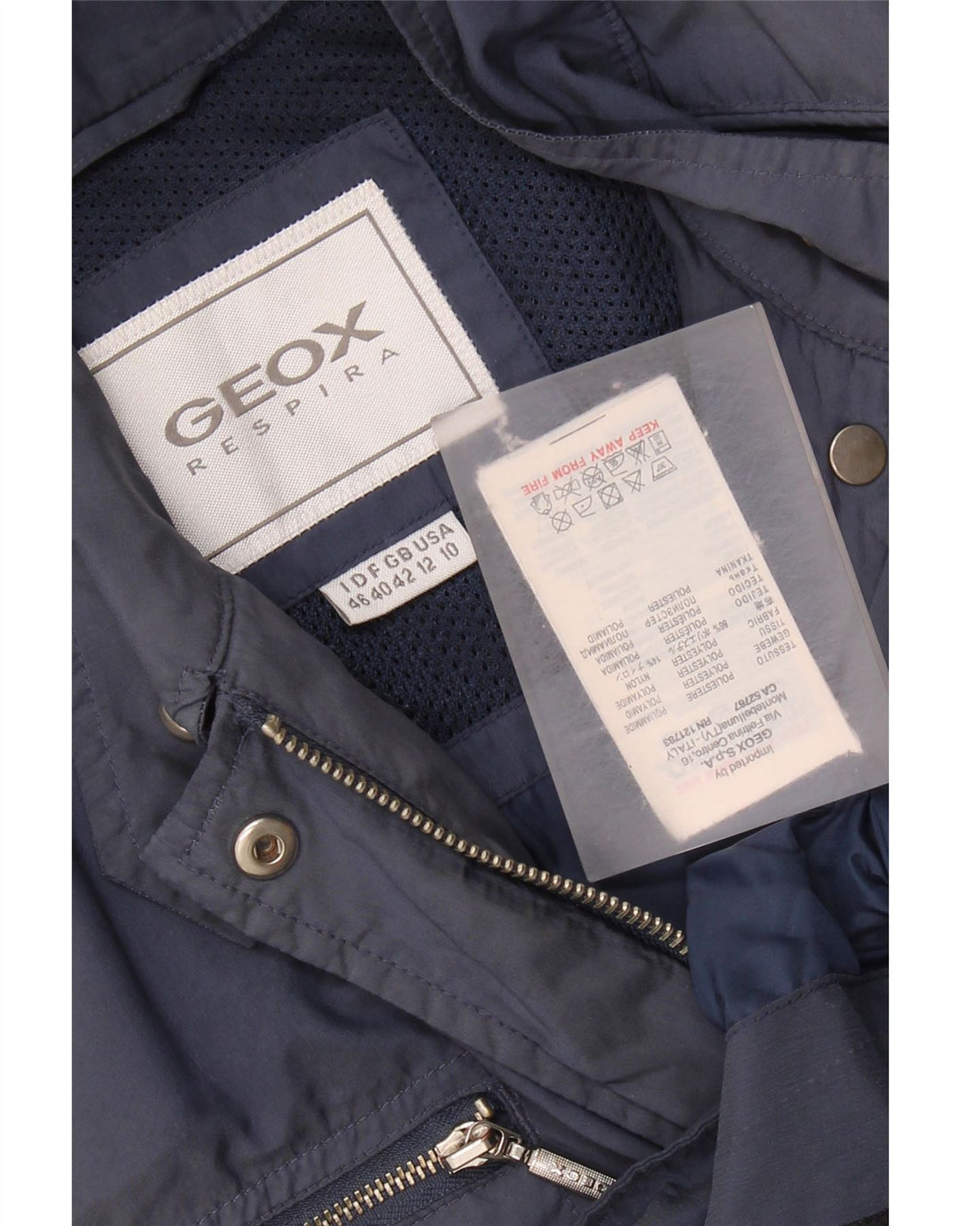 Geox Womens Utility Jacket UK 12 Medium Navy Blue Polyester