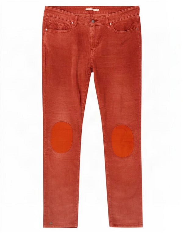 Levi's Womens 712 Slim Corduroy Trousers W33 L31 Red Cotton
