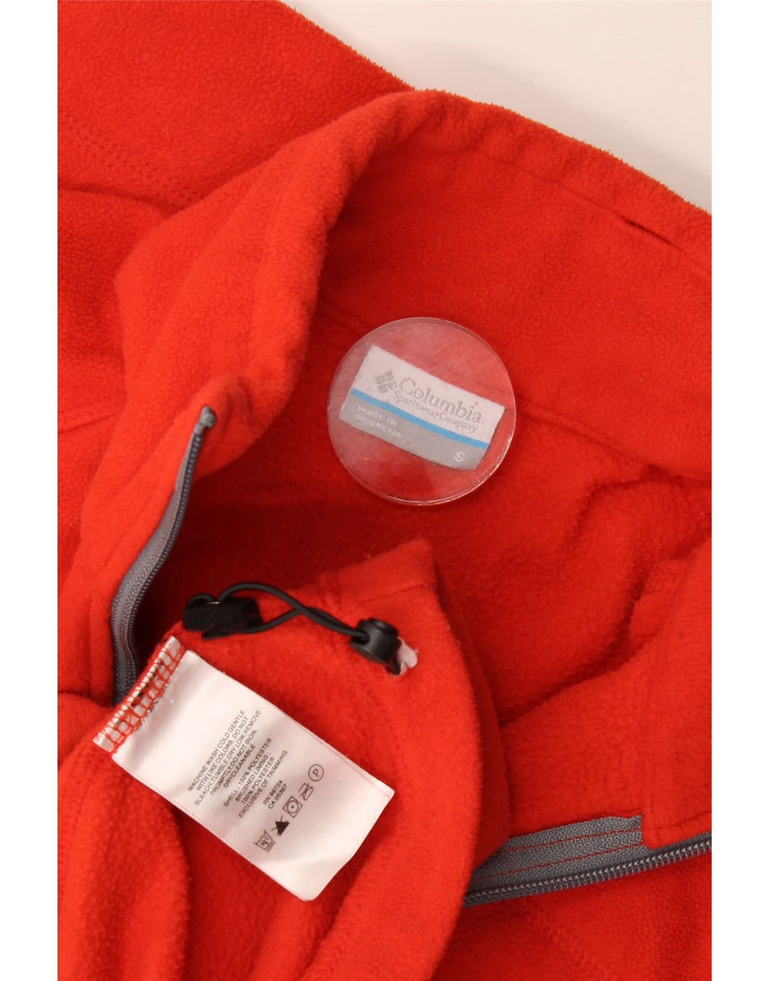 Columbia Mens Fleece Jacket UK 36 Small Red Polyester
