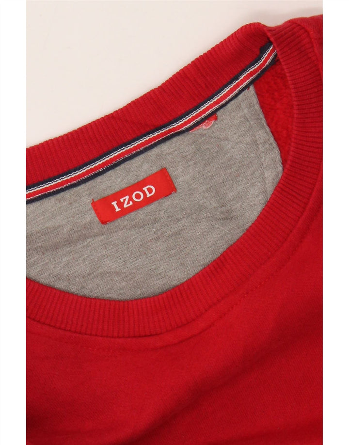 IZOD Mens Sweatshirt Jumper Large Red