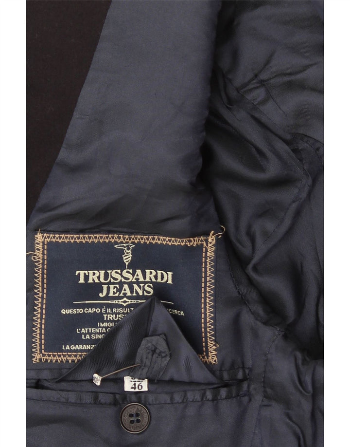 Trussardi Jeans Mens 2 Button Blazer Jacket IT 46 Small Black