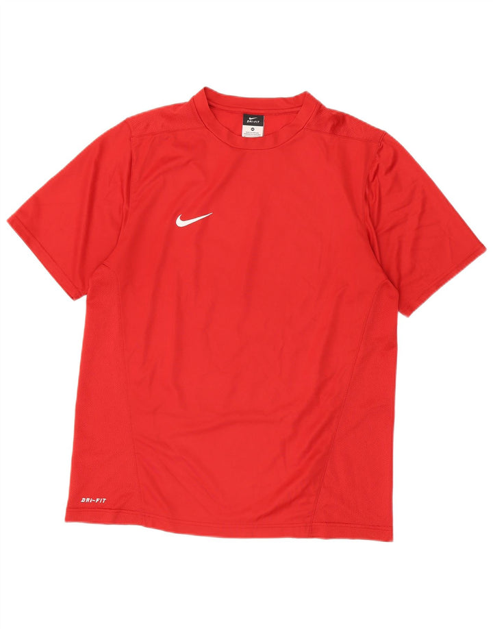 Nike Mens Dri Fit T-Shirt Top UK 39/41 Medium Red Polyester