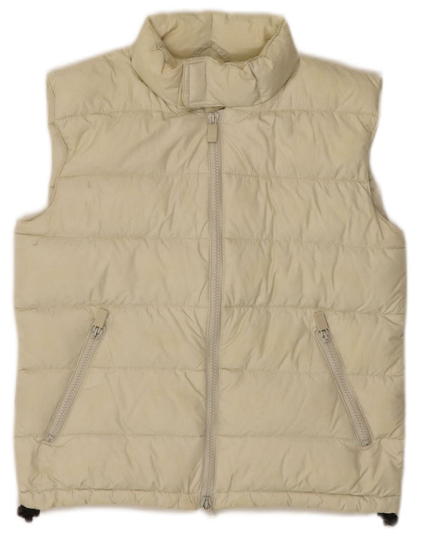 Alberto Aspesi Womens Loose Fit Padded Gilet UK 4 XS Yellow Polyamide