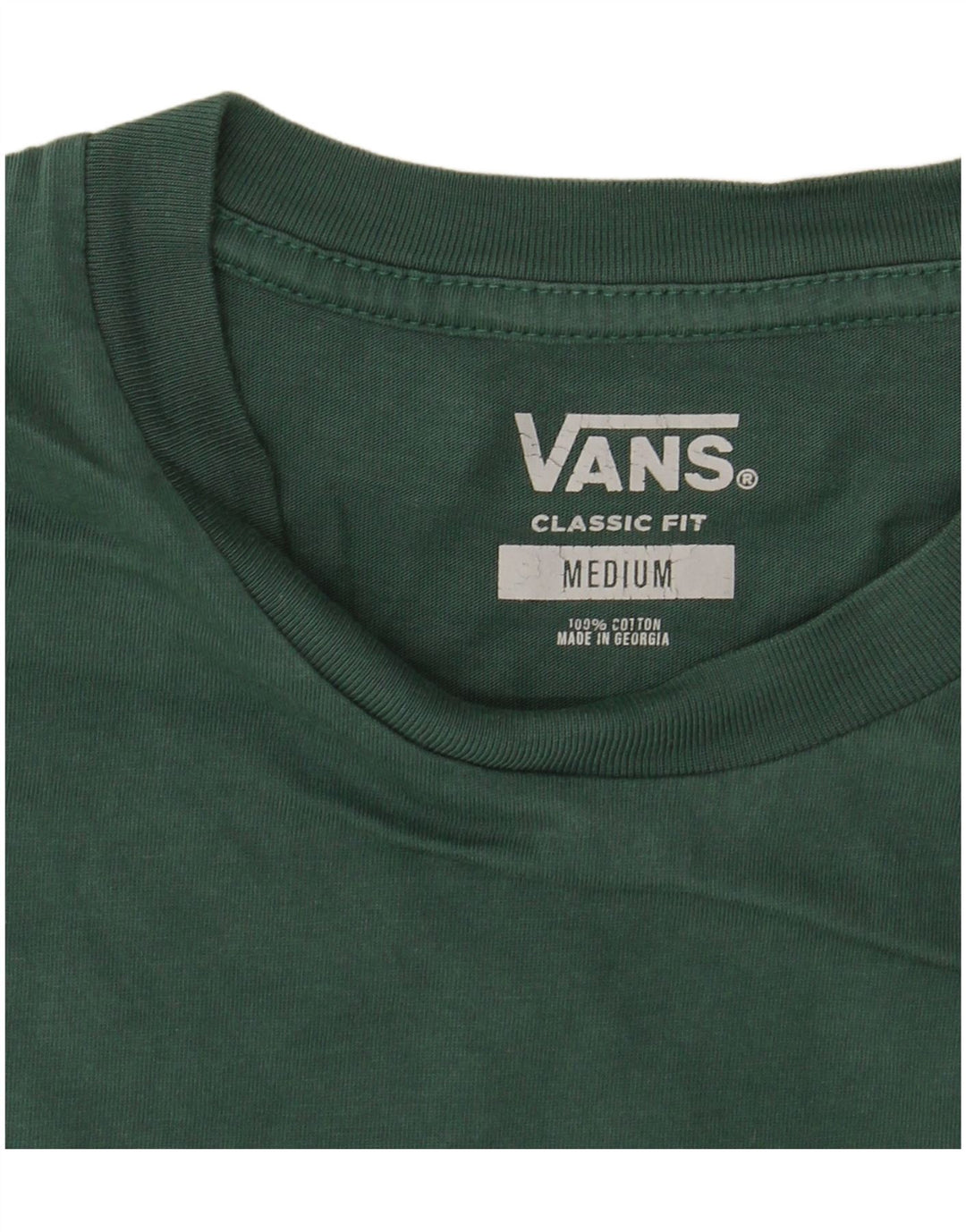 VANS Mens Classic Fit T-Shirt Top Medium Green Cotton