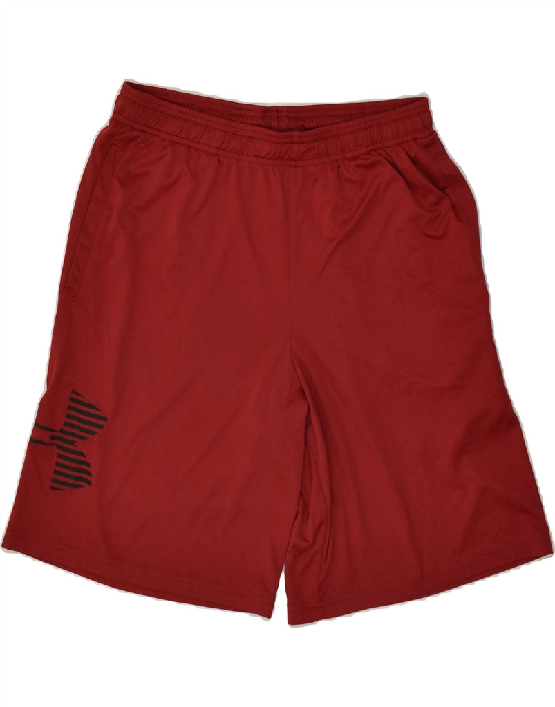 UNDER ARMOUR Mens Graphic Sport Shorts Medium Red | Vintage Under Armour | Thrift | Second-Hand Under Armour | Used Clothing | Messina Hembry 