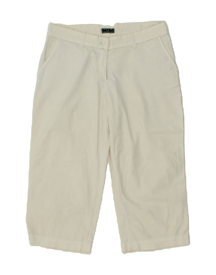 FRED PERRY Womens Capri Trousers IT 42 Medium W28 L18 Off White Vintage Fred Perry and Second-Hand Fred Perry from Messina Hembry 