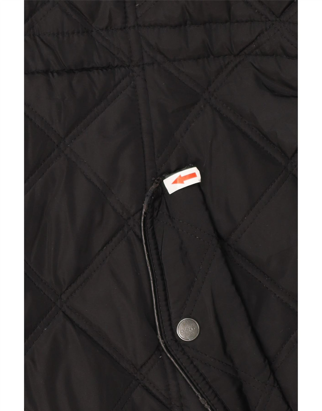 DKNY Womens Hooded Quilted Overcoat UK 18 XL Black Polyester
