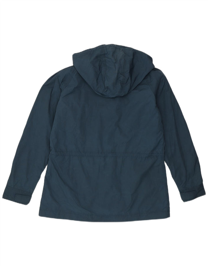 Eddie Bauer Womens Hooded Utility Jacket UK 16 Large Blue Nylon