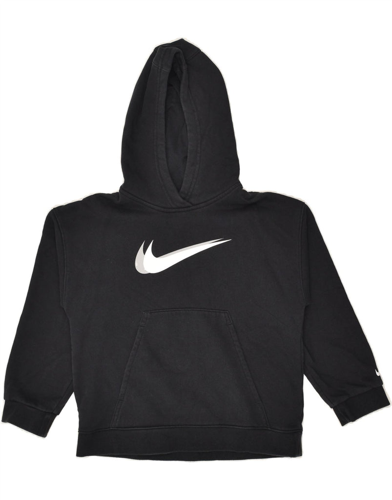 NIKE Boys Graphic Hoodie Jumper 8-9 Years Small Black Cotton | Vintage Nike | Thrift | Second-Hand Nike | Used Clothing | Messina Hembry 