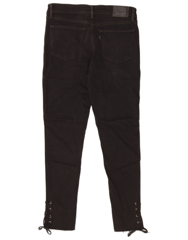 LEVI'S Womens 711 Skinny Jeans W28 L27 Black Cotton