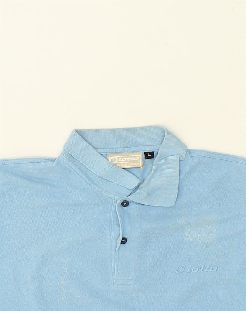 LOTTO Mens Polo Shirt Large Blue Cotton | Vintage Lotto | Thrift | Second-Hand Lotto | Used Clothing | Messina Hembry 