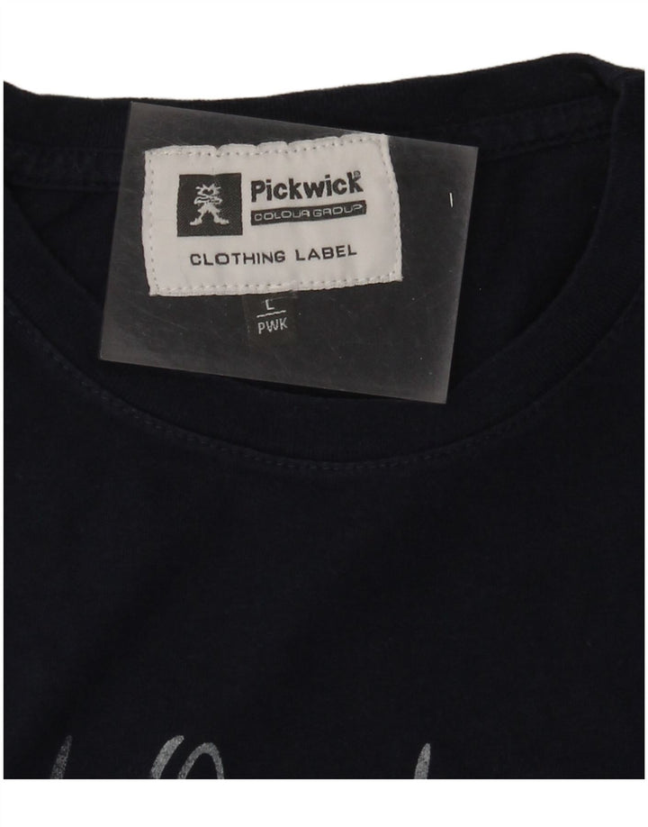 Pickwick Mens Graphic T-Shirt Top Large Navy Blue