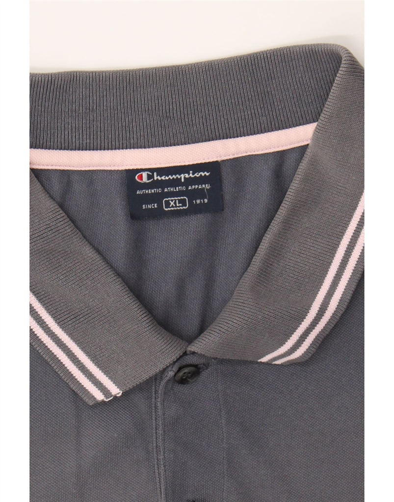 CHAMPION Mens Polo Shirt XL Grey Cotton Vintage Champion and Second-Hand Champion from Messina Hembry 