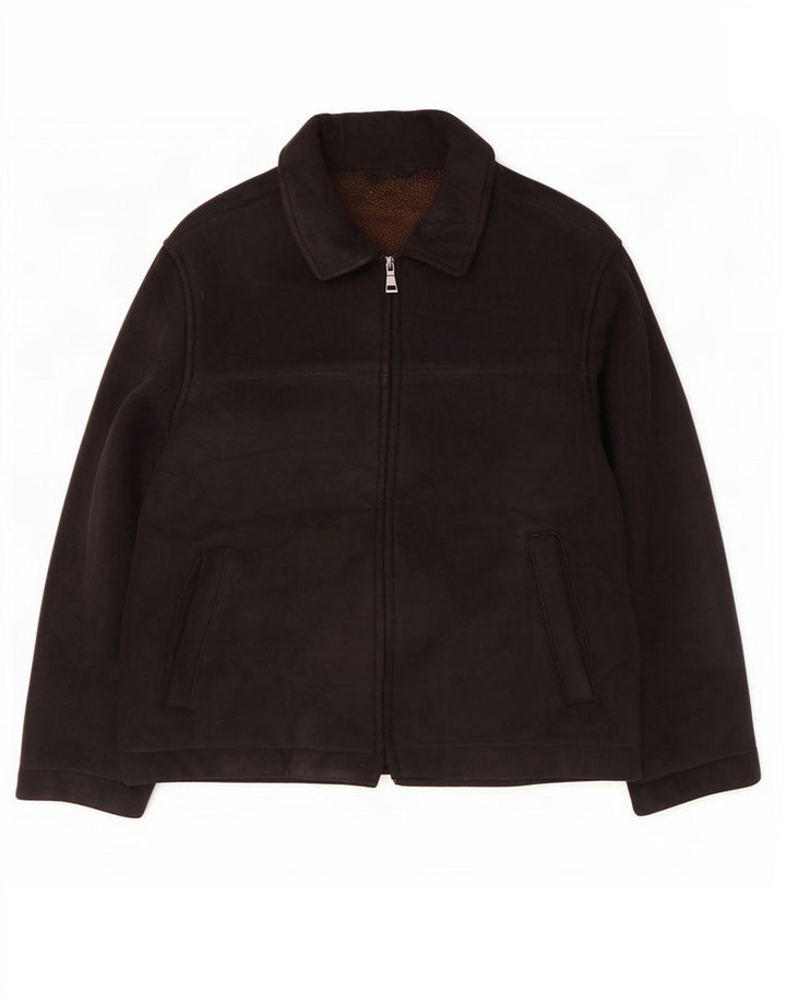 Marks & Spencer Mens Blue Harbour Sherpa Jacket UK 40 Large Black Polyester